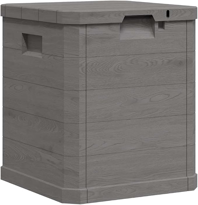 vidaXL Storage Box Brown Plastic Medium Garden Storage Box Square