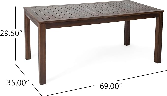 roomfitters 3-Piece Outdoor Courtyard Dining Set, Solid Wood Slatted Table and 2 Benches for Patio Garden, Dark Brown