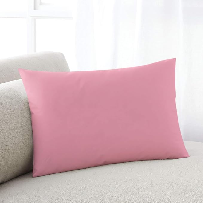 Outdoor Waterproof Throw Pillows Minimalist Solid Pure Pink Patio Pillows,Decorative Pillow Covers with Insert,Pillow Cushion Case for Garden Couch Sofa Unadorned Single Color Art