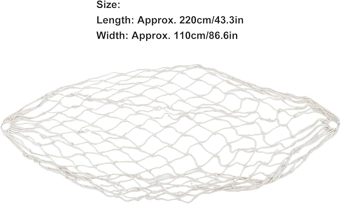Cotton Rope Hammock Hand Woven 264.6lb Capacity Portable Cotton Rope Mesh Hammock for Outdoor Indoor Patio Yard