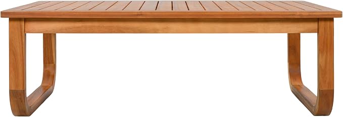 Christopher Knight Home Coddy 4-Seater Patio Furniture Set with Coffee Table, 4 Piece Outdoor Acacia Wood Conversation Set with Cushion, Sold Wood Outdoor Sectional Sofa Set, Beige+Natural