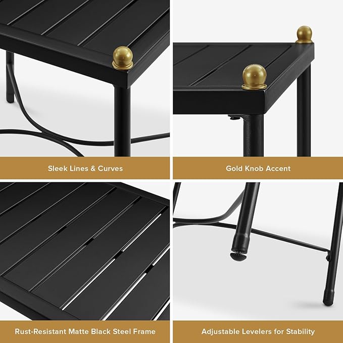 mopio Odelia Outdoor Patio Furniture Set Set of 2, Patio Loveseat with Coffee Table, Outdoor Furniture Conversation Piece for Outside Lounging at Lawn, Front Porch, Balcony, Apartments, Yard