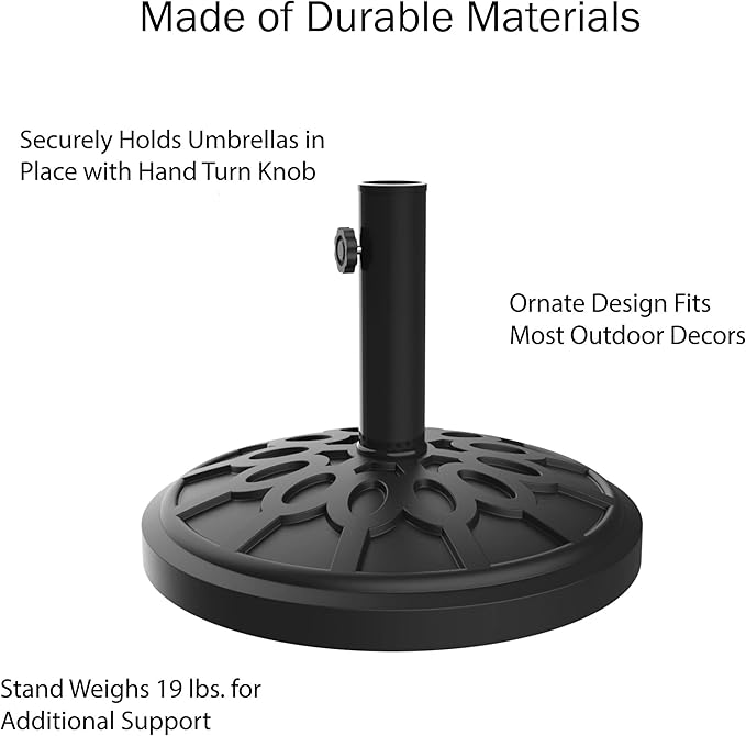 Pure Garden Patio Umbrella with Auto Tilt - 10ft Easy Crank Sun Shade with 19lb Weighted Base for Deck, Outdoor Furniture, or Pool (Terracotta)