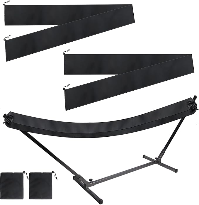 Klmnop 2 Pcs Hammock Sleeve Cover, 16 ft Lightweight Extra Long and Compact Camping Hammock Storage Protector Fits Most Hammocks(Black)