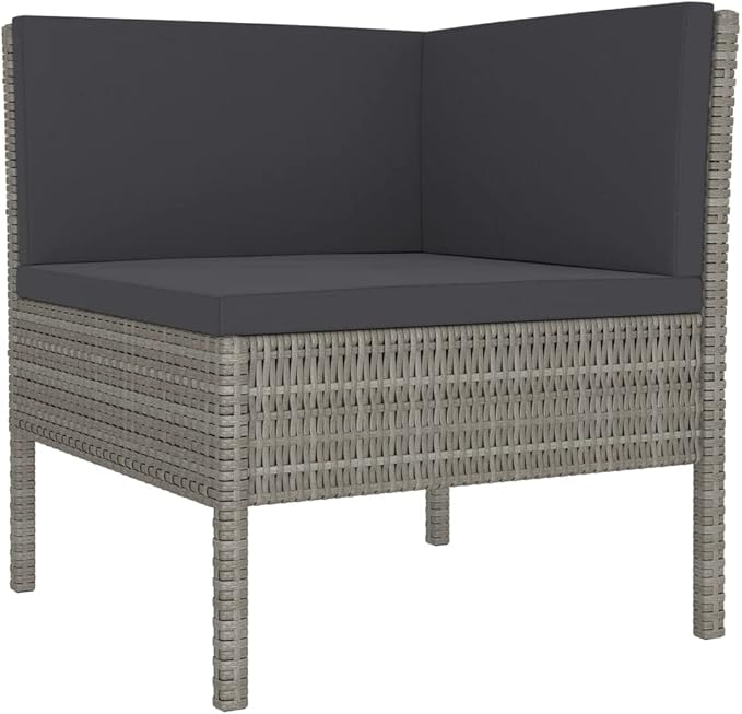 Patio Lounge Set with Cushions,Patio Furniture Sets,Patio Conversation Sets,Outdoor Furniture Sets,for Garden,Backyard,Outdoor,9 Piece Poly Rattan Gray