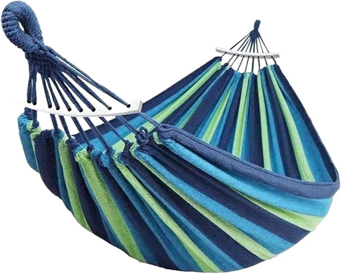 Hanging Chair Outdoor Hammock Portable Garden Hammock Sports Home Travel Camping Swing Canvas Striped Hanging Bed Hammock Double Single