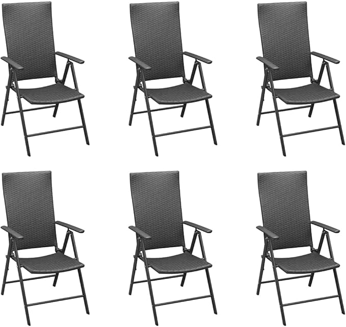 7 Piece Patio Dining Set, Patio Conversation Set Outdoor Lounge Sets Outdoor Sofa Sets Sectional Sofa for Exhibition Negotiation Area Piazza Poolside Black