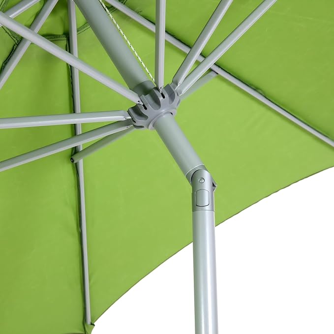 Tempera Patio Umbrellas Arc Edge Outdoor Table Market Umbrellas with Crank & Pust Button Tilt|Auto-Tilt, 8 Steel Ribs, High Color-Fastness Canopy