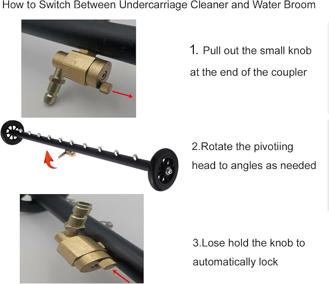 Upgrade 2-in-1 35" Dual-Function Undercarriage Pressure Washer Cleaner, Surface Cleaner for Power Pressure Washer Attachment， Underbody Car Wash Water Broom with 3 Pieces Extension Wand, 4000 PSI