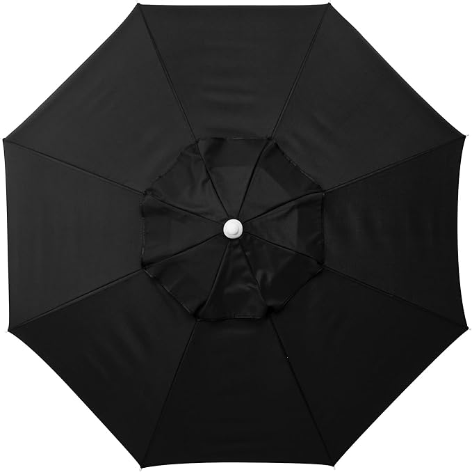 PICNIC TIME 5.5 Ft Portable Beach Umbrella, Lightweight UV Protection Sunshade with Tilt Pole & Carry Bag, Outdoor Canopy Umbrella for Beach, Sand, Pool, Patio, Camping, Travel, or Backyard Shade, (Black)