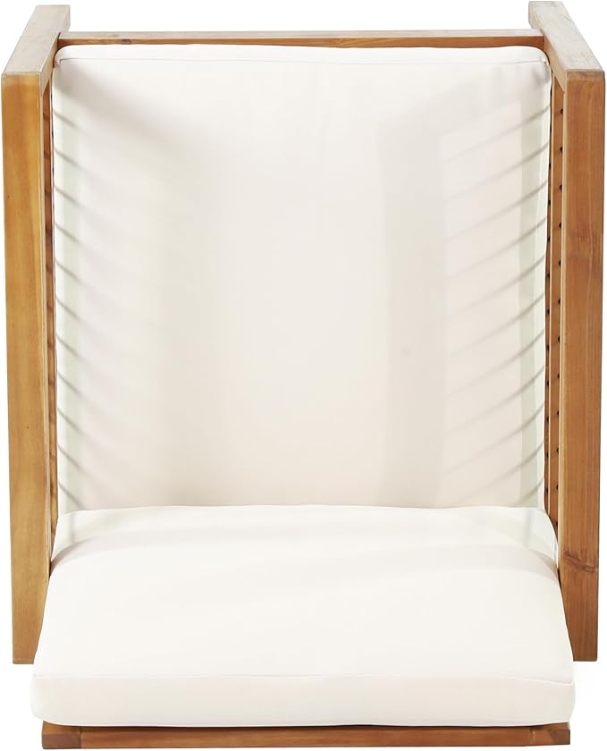 Merax Outdoor Patio Club Chairs,Set of 2,Acacia Wood Frame Conversation Set with Wicker for Porch Backyard,Classic Style