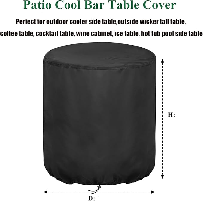 Patio Table Cover, Waterproof Square Round Cover for End Side Tables, Bistro Table, Small End Porch Table, Patio Cool Bar Table
