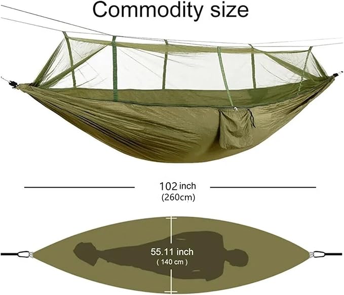 Hammock Portable Outdoor Camping Leisure Double Mosquito Net Hammocks Garden Travel Tourist Nature Hike Sleeping Hanging Hammock Swing Quick-Opening(Style 5)