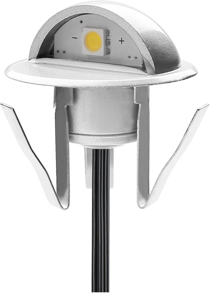 LED Stair Light Low Voltage Waterproof IP65 Outdoor 1-2/5" Recessed Wood LED Deck Lighting Yard Garden Patio Step Landscape Pathway Decor Lamp(1pcs,Blue)