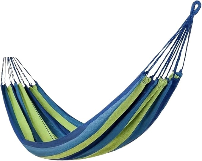 Thicken Canvas Garden Swing Hammock Outdoor Single 2 Person Dormitory Camping Hammocks 200 * 80 200 * 100 200 * 150cm Hanging Chair(A-Bluegreen)