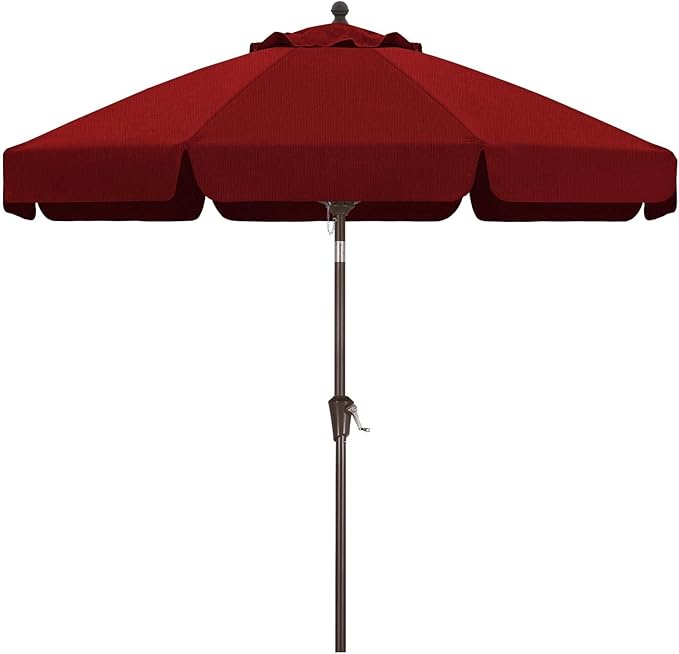 MASTERCANOPY 9ft Olefin Valance Patio Umbrella with Tilt Crank, 5-Year-Non-Fading Canopy & 8 Fiberglass Ribs for Deck, Patio, and Garden