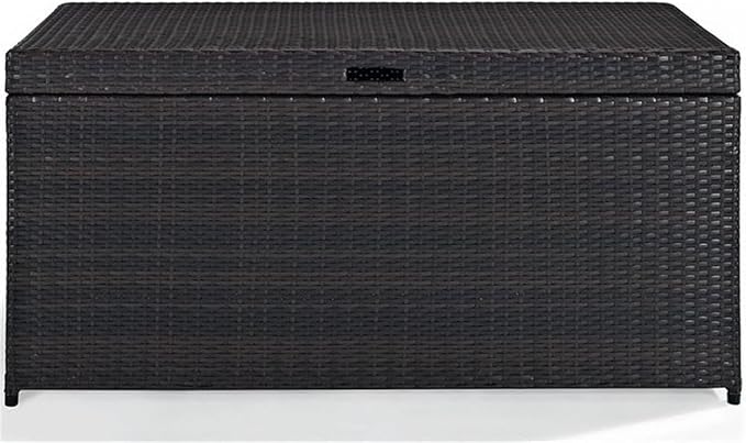 Home Square 2 Piece UV-resistant Resin Wicker Patio Deck Box Set in Brown