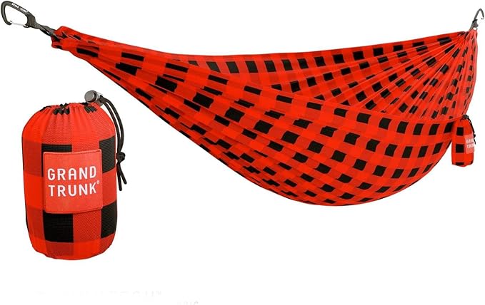 GRAND TRUNK TrunkTech Double Hammock | Ultra-Strong & Lightweight | 11 ft Hammock with Ripstop Nylon | 500 lb Capacity | Fast-Drying & Weather-Resistant | Heritage