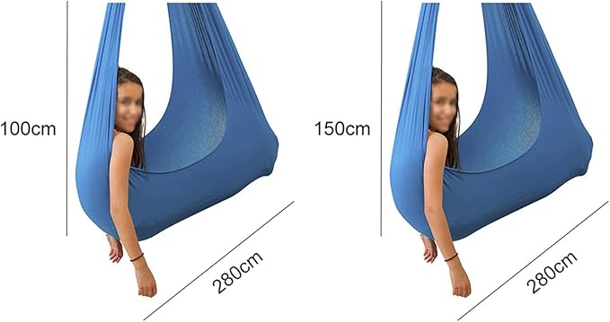 Elastic Indoor Therapy Swing Children's Cuddle Hammock Ideal Snuggle Swings Hammocks for Teens Autism ADHD and Aspergers Therapy Up to 200kg (Color : Purple, Size : 150 x 280 cm)
