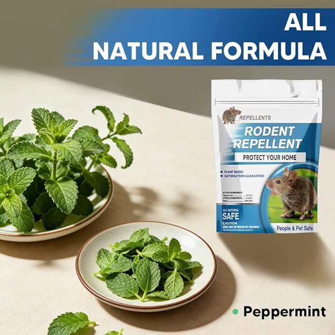 Rodent Repellent Indoor, Mice Repellent Indoor, Peppermint Mouse Repellent Outdoor, Rat Repellent, Keep Mice/Rats/Rodents Away from House, Garage, Car Engine, Safe for Kids and Pets – 10 Packs