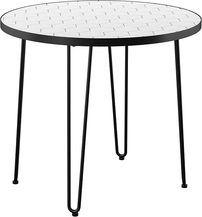 SEI Outdoor Patio Furniture - Watkindale Outdoor Bistro Table & Chair Set - Transitional Design White Rattan - Ideal for Patio, Backyard (OD117243)