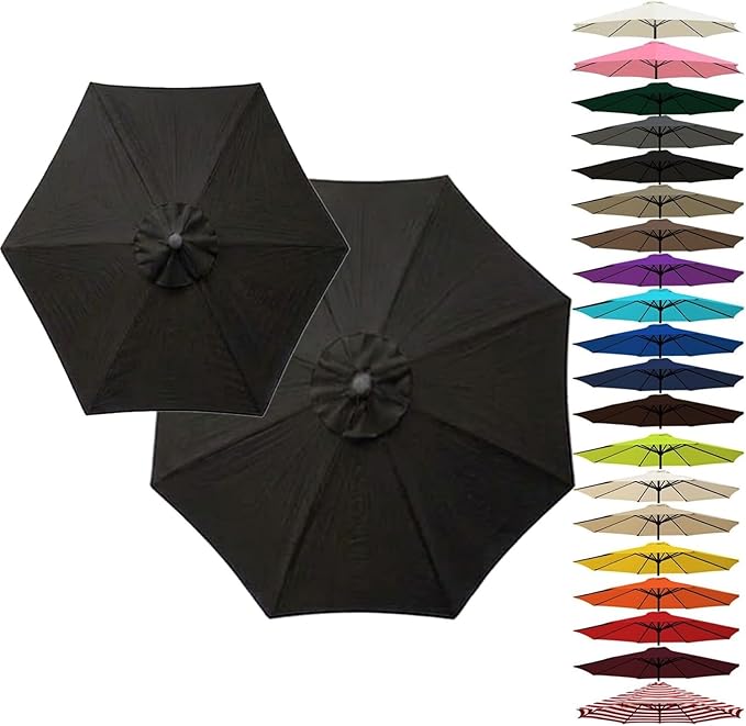 Outdoor Umbrella Replacement Canopy, Patio Umbrella Replacement Top Cover, Outdoor Umbrella Replacement Cloth, 6.5-13.1ft Waterproof UV-Resistant Fabric, for Garden Pool, Canopy Only