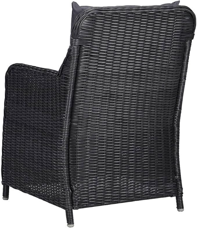 7 Piece Patio Dining Set,Outdoor Bar Table,Patio Bar Set,Modern Outdoor Furniture,Dining Bench with Back,Bistro Set,for Patio Deck Garden,Backyard & Lawn,Black