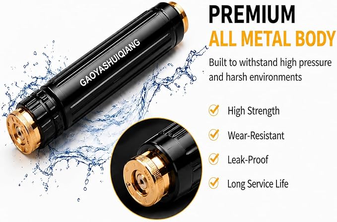 High Pressure Water Gun Hose Nozzle 2026 Upgraded Home Car Wash & Garden Sprayer Cannon Powerful Cleaning the Floor&windows Booster Wand Set Attachment Pet Bathing Jet Sweeper Tool Adjustable
