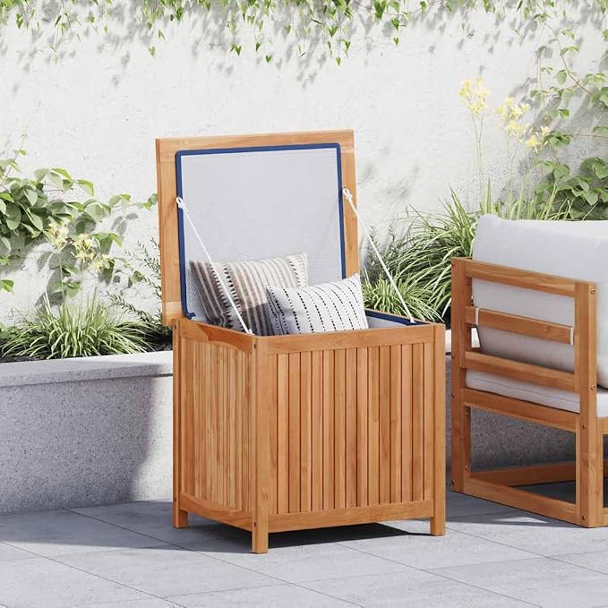 Acacia Wood Deck Box, Garden Backyard Storage Box, Patio Storage Container for Balconies, Gardens, Ggarages, 23.6"x19.7"x22.8", 23.6"x19.7"x22.8",-333