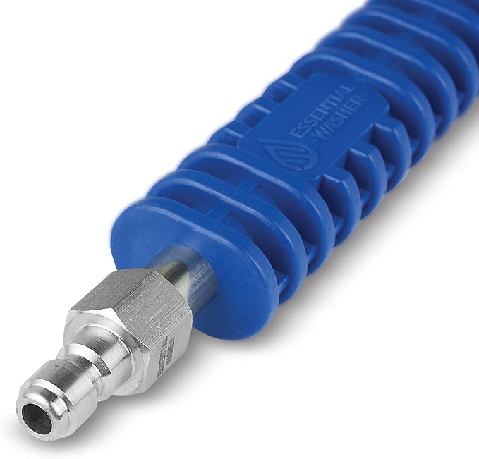 ESSENTIAL WASHER 12" Pressure Washer Extension Wand - Stainless Steel Power Washer Wand with Molded Grip - Short Pressure Washer Wand Replacement - Stainless Steel 1/4” QC Plug & Coupler Preinstalled
