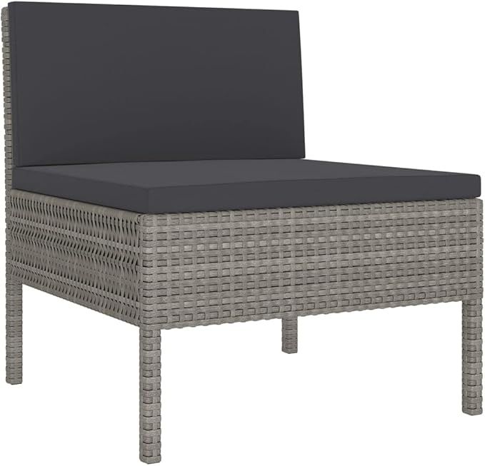 Patio Lounge Set with Cushions,Patio Furniture Sets,Patio Conversation Sets,Outdoor Furniture Sets,for Garden,Backyard,Outdoor,9 Piece Poly Rattan Gray