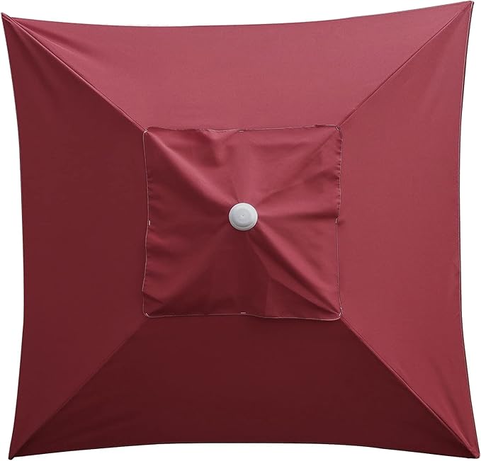 DULRLLY 6.6 x 6.6 Ft Square Umbrella Replacement Cover Patio Umbrella Replacement Canopy for 4 Ribs Umbrella Top Replacement Waterproof Outdoor Umbrella Fabric Replacement for Garden Umbrellas