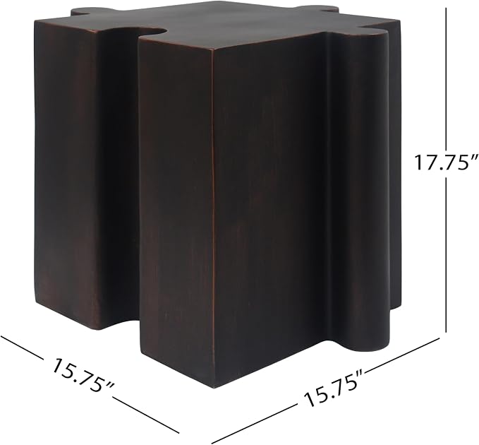 Christopher Knight Home Daton 2 Piece Interlocking Outdoor Side Table Set, Modular Lightweight Concrete Coffee Table, Convertible MGO End Table for Indoor&Outdoor, Design for Creative Set Up, Copper