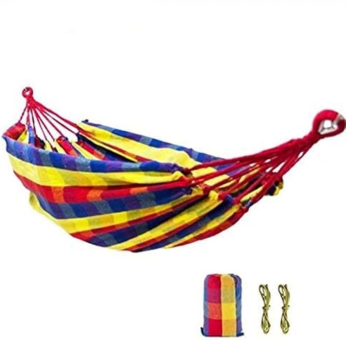 Hangmat 2 Person Hammock Colorful Rainbow Double 150x200 Cm Hammock Swing Hanging Hammock Swings Decor Buiten Hammock(C)
