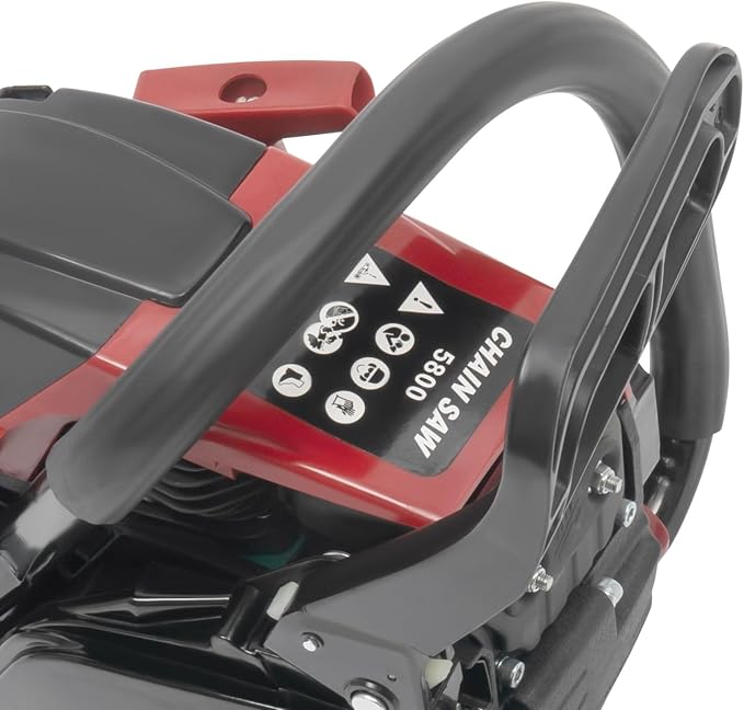 Gas Chainsaw, 58CC 2-Stroke Gasoline Powered Chain Saw 20Inch Cutting Gasoline Chainsaw with Chain & Guide Bar, Petrol Chain Saw Gas Sawing Garden Tool for Wood Cutting Tree Trimming, 10000Rpm