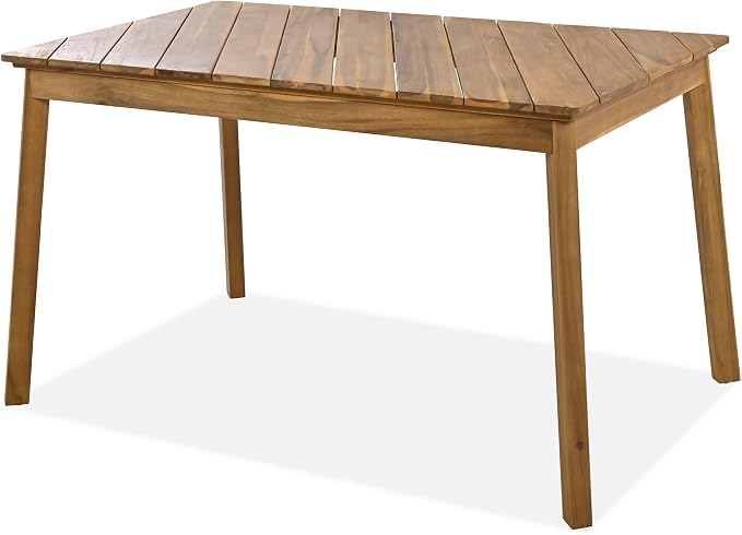 RUNNA 3 Pieces Acacia Wood Table Bench Dining Set for Outdoor & Indoor Furniture with 2 Benches, Picnic Beer Table for Patio, Porch, Garden, Poolside