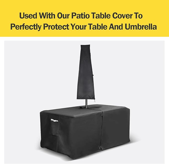 TOHONFOO Patio Umbrella Cover for Outdoor Umbrella 7-10ft, 600D Waterproof Heavy Duty Oxford Umbrella Cover, Waterproof UV-Resistant Protection for Garden Outdoor Umbrella