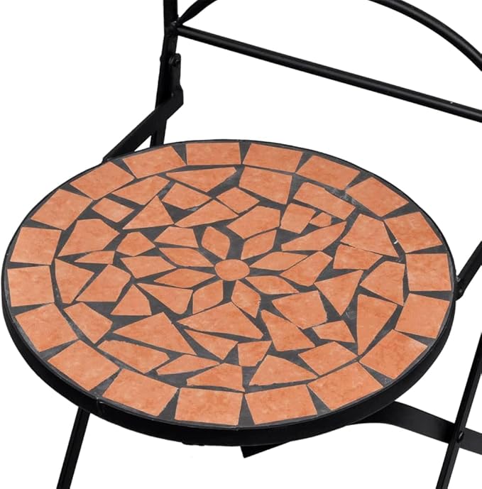 Bistro Set,Patio Lounge Set,Outdoor Patio Furniture,Outdoor Chat Conversation Set,Garden Furniture Sets,for Patio,Backyard,Garden,3 Piece Ceramic Tile Terracotta