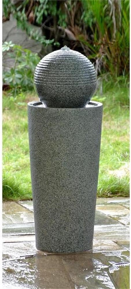 Afuera Living Metropolitan Freestanding Water Fountain, 32.7 in Tall, Polyresin Fiberglass Construction, LED Illumination, Weatherproof, Indoor/Outdoor Use for Home or Garden