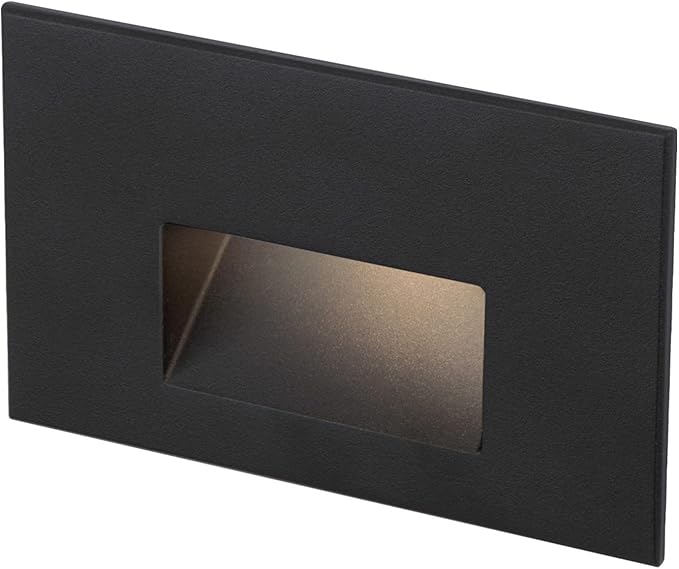 WAC Landscape Lighting, LEDme 120V LED Horizontal Indoor and Outdoor Step and Wall Light 3000K Built-in LED in Black