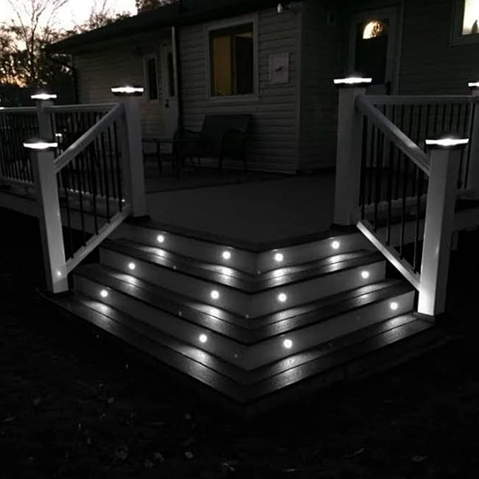 LED Deck Lights 0.7" Tiny Deck Driveway Light Dock Path Step Road Light Outdoor and Indoor Decoration Security Lighting (Cool White, 6pcs)