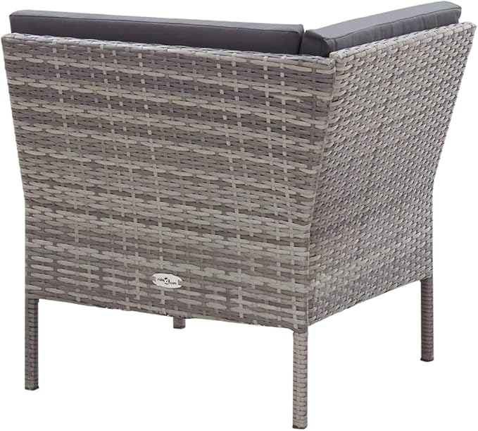 Patio Lounge Set with Cushions,Outdoor Furniture,Outdoor Furniture Sets,Patio Conversation Sets,for Garden,Deck,Backyard,6 Piece Poly Rattan Gray