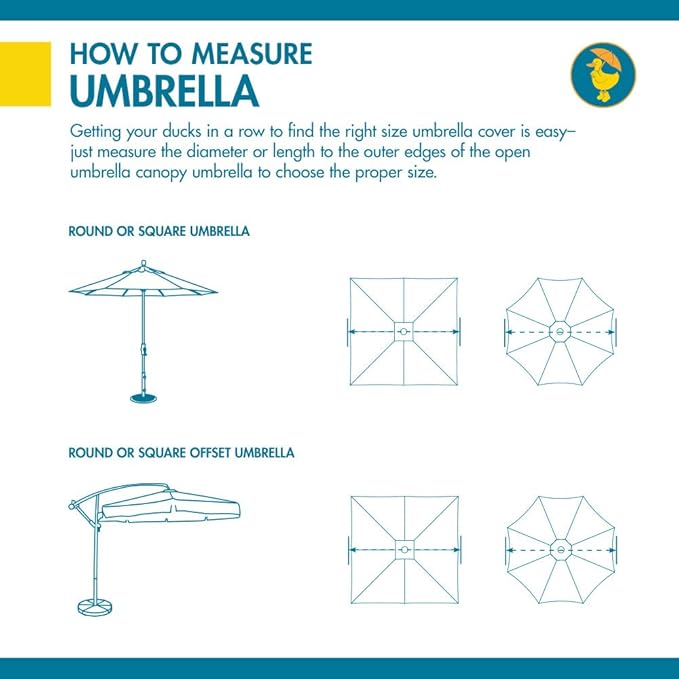 DUCKCOVERS® Ultimate Waterproof 88 Inch Patio Umbrella Cover with Integrated Installation Pole, Outdoor Umbrella Cover