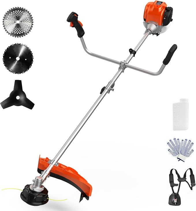 NEO-TEC 35cc 4-Cycle Gas String Trimmer 4-in-1 Heavy Duty Gas Weed Eater, 1.5HP Weed Wacker 9"Brush Cutter Powerful 16"Grass Trimmer with Shoulder Strap,Lightweight Stable Weed Trimmer for Tough Yards
