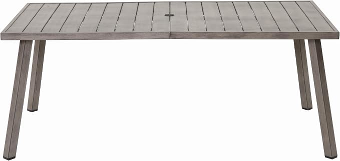 70.5" Outdoor Folding Iron Dining Table for Small Patio Hosting: Seats 8 Guests in Seconds – Folds Flat to 5" Thick – Leveling Feet for Uneven Ground – Slatted Top Drains Rain Fast