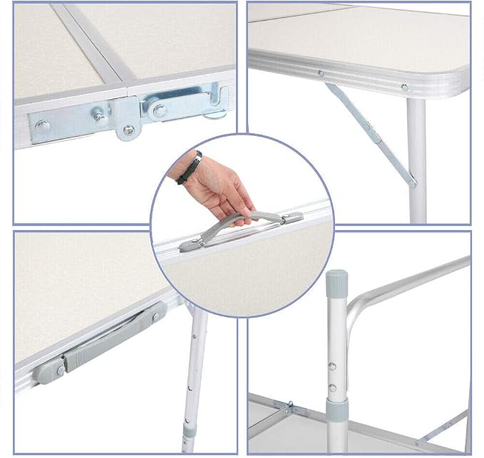 4 FT Aluminum Folding Table Portable Indoor Outdoor Picnic Party Dining Camp Tables Utility BBQ