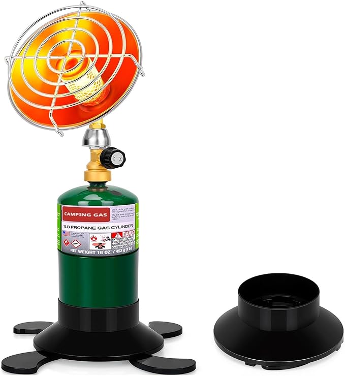 Portable Propane Heater, Outdoor Space Tent Heater for Camping, Self-Ignition Radiant Cordless Heater, Gas Heater with Foldable Gas Tank Holder for Outdoor Hiking Ice Fishing Hunting