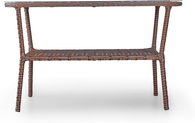 Angora Dinamic Rattan Outdoor Furniture Set – Stylish Garden and Patio Set with Table, Double Chair, and 2 Single Armchairs, Conversation Sets Best for Yard, Pool or Backyard, Brown