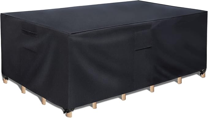 Patio Furniture Covers, 600D Outdoor Furniture Covers Waterproof, Patio Covers for Outdoor Furniture, Table and Chair Set Covers for Rainy, Snowy and Sunny, 126 x 63 x 28 Inch
