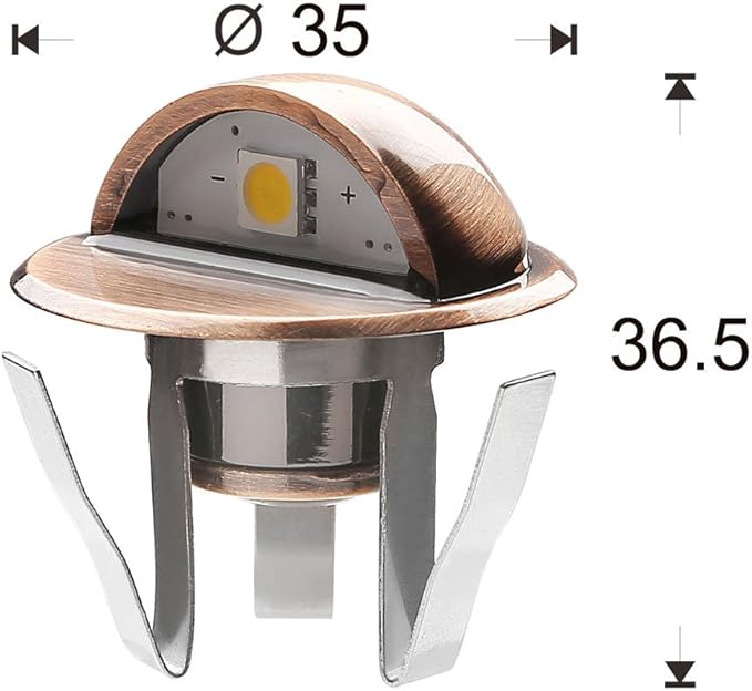 LED Stair Light Low Voltage Waterproof IP65 Outdoor 1-2/5" Recessed Wood LED Deck Lighting Yard Garden Patio Step Landscape Pathway Decor Lamp(1pcs,Cool White)